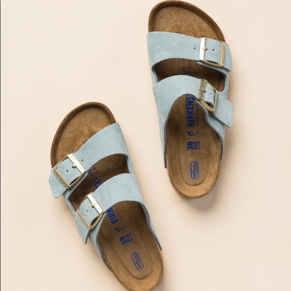Birkenstock Shoes - Turquoise Birkenstock Arizona Soft Slide Sandal
